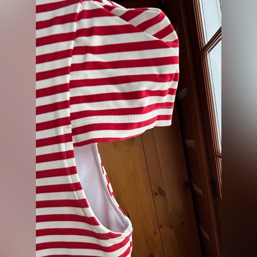 Colcci red and white striped bodycon dress size S short sleeve - Picture 7 of 15